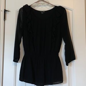 Forever 21 Black Ruffle Top